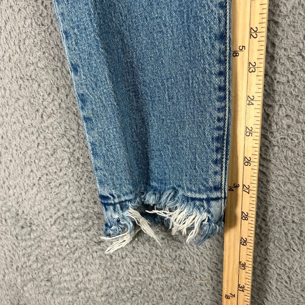 Levis 501 S Premium Jeans Womens 28x28 Blue Denim Button Fly Skinny Distressed - Picture 5 of 15